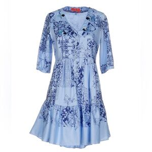 Blue Patterned Women's Dress